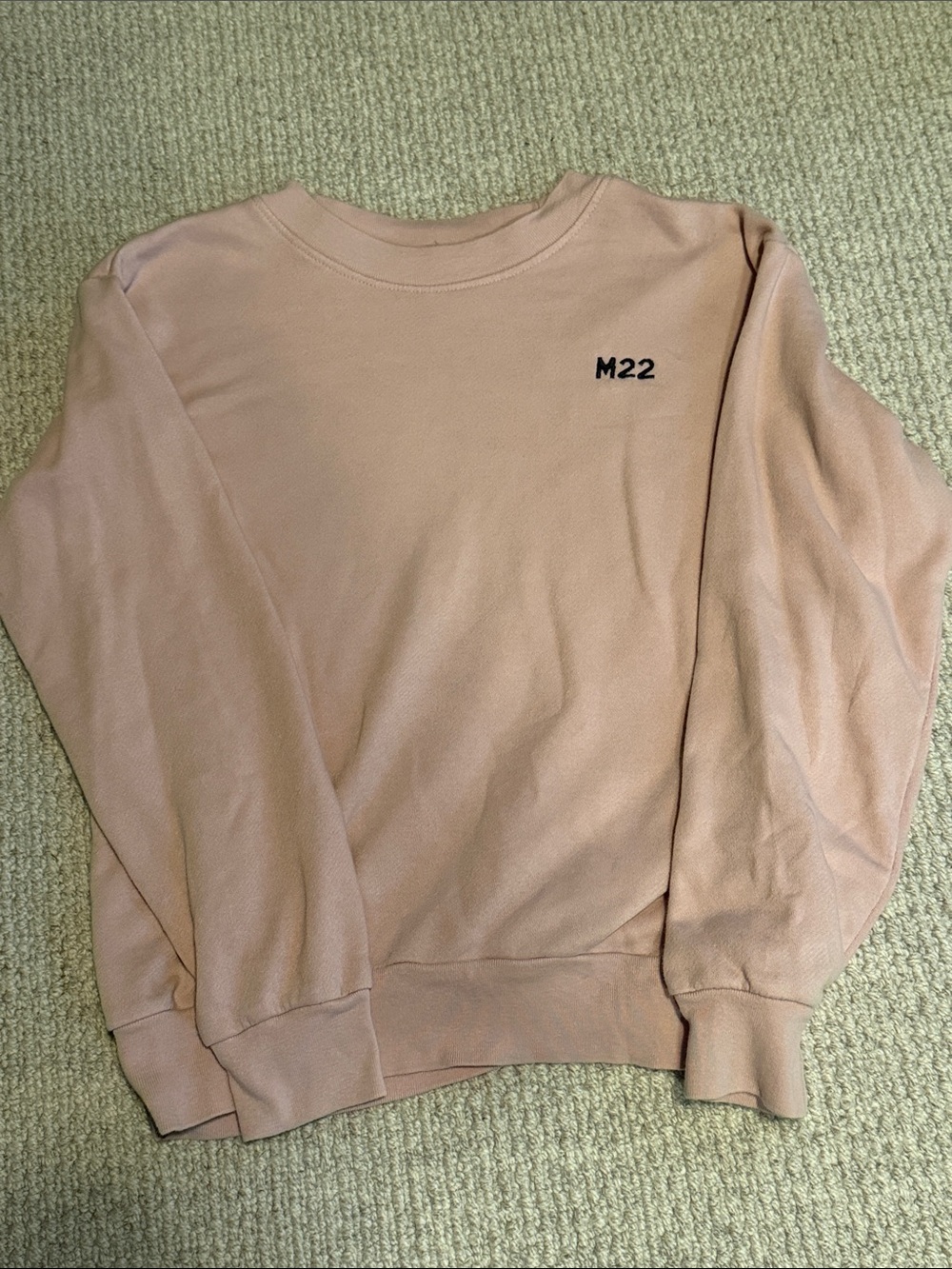 M22 Logo Crewneck Sweater in Dusty Rose